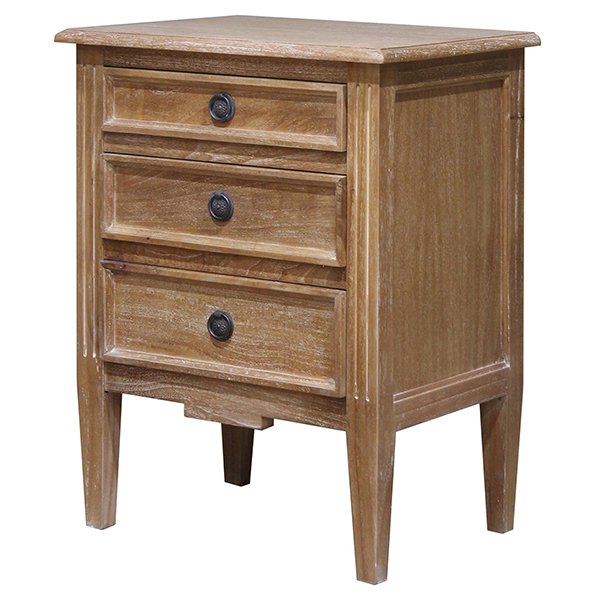 Hamptons Bedside Cabinet - Weathered Oak