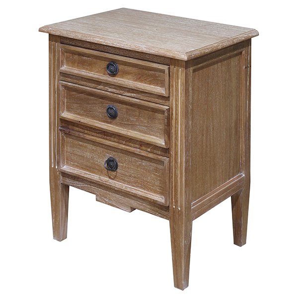 Hamptons Bedside Cabinet - Weathered Oak