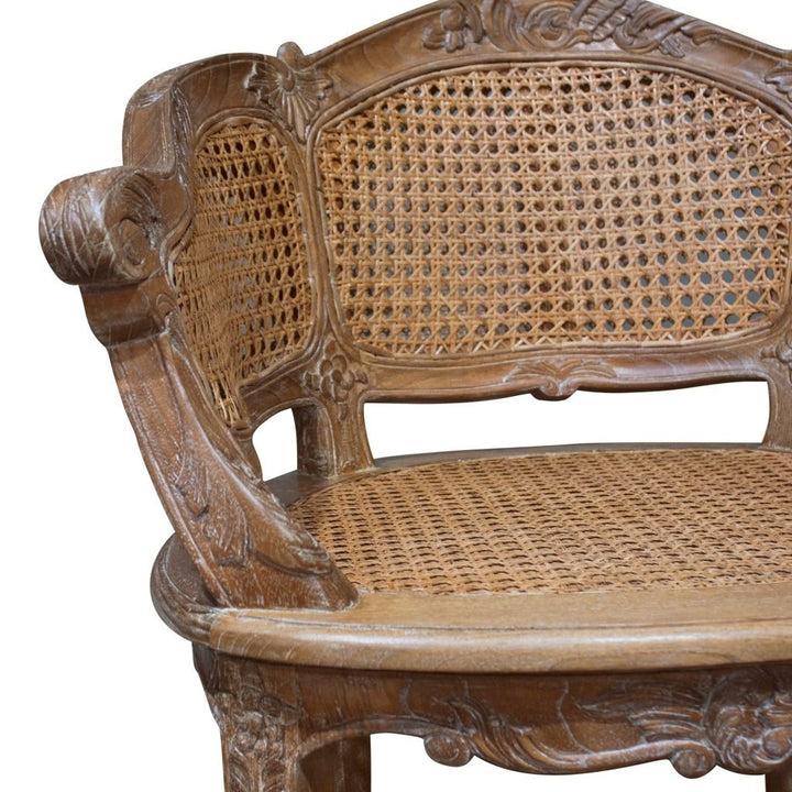 Marcella Bergere Chair - Weathered Oak