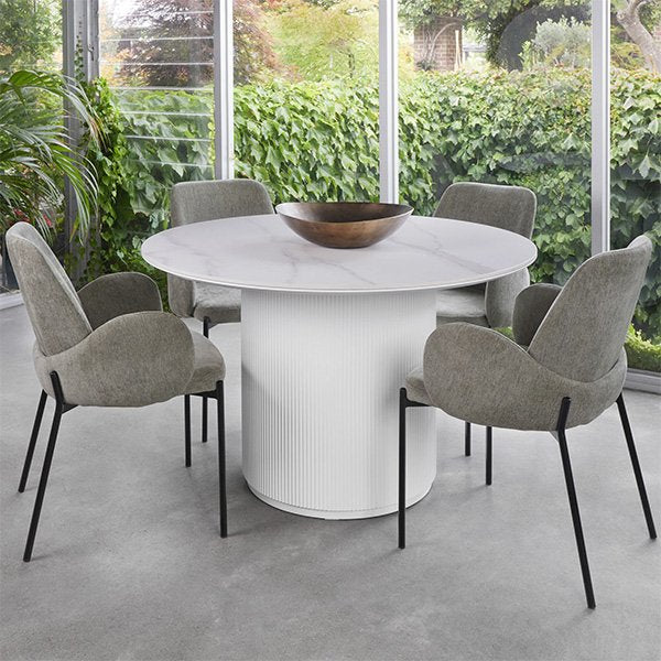 Frankie Ceramic Dining Table - Snow White