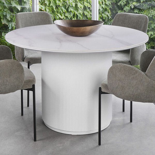 Freyle Ceramic Dining Table - Snow White