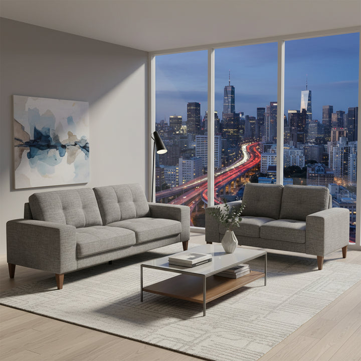 Gabriel 3 Seater + 2 Seater Fabric Sofa Set - Grey