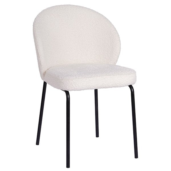 Geila Boucle Dining Chairs (Set of 2) - Ivory