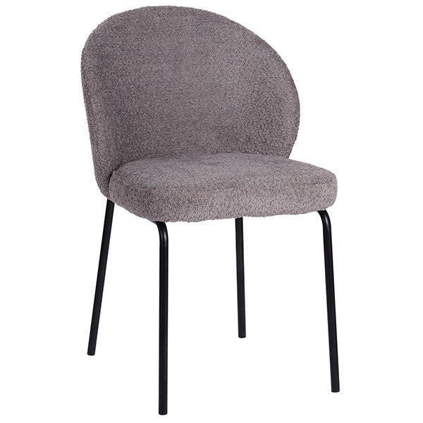 Geila Boucle Dining Chairs (Set of 2) - Pewter