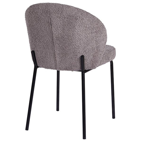Geila Boucle Dining Chairs (Set of 2) - Pewter