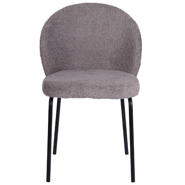 Geila Boucle Dining Chairs (Set of 2) - Pewter