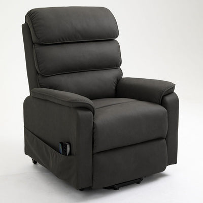 Georgia Triple Motor Leather Recliner Lift Chair - Dark Grey