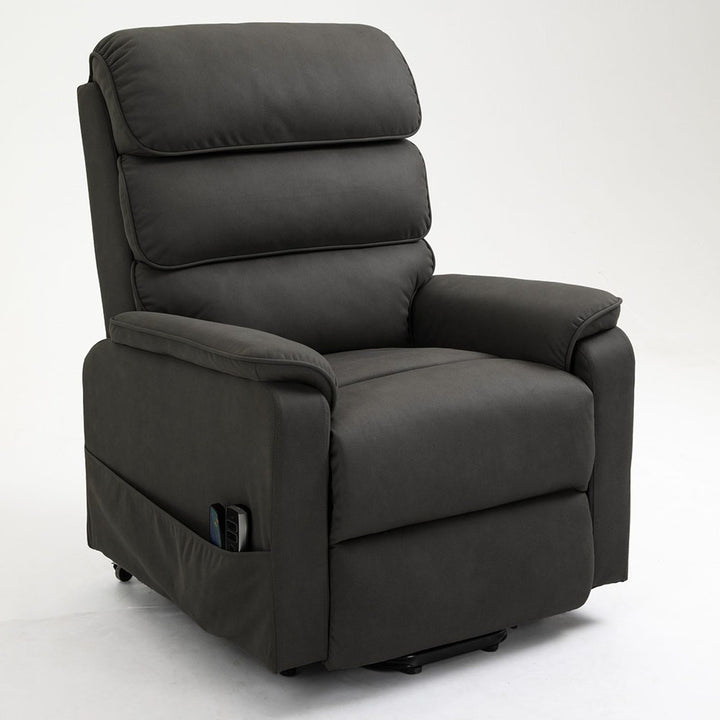 Georgia Triple Motor Leather Recliner Lift Chair - Dark Grey