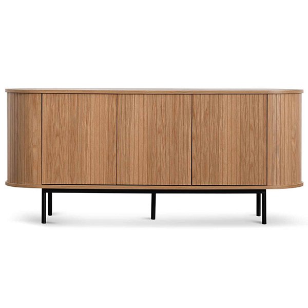 Gerald 1.7m Oak Sideboard - Natural with Black Metal Legs