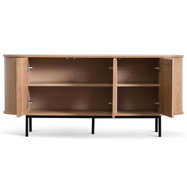 Gerald 1.7m Oak Sideboard - Natural with Black Metal Legs