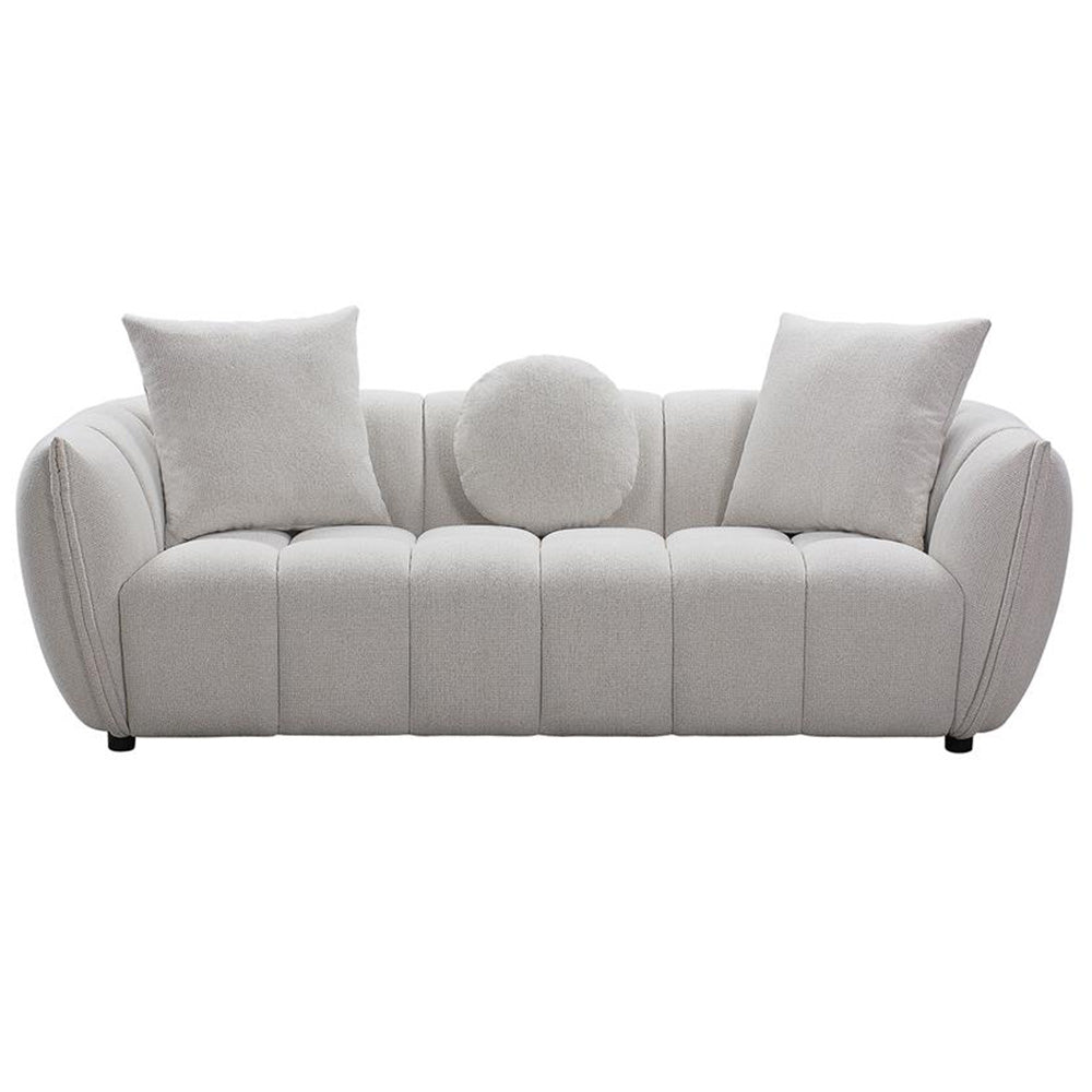 Giovanni 3 Seater Fabric Sofa - Ivory
