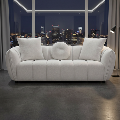 Giovanni 3 Seater Fabric Sofa - Ivory