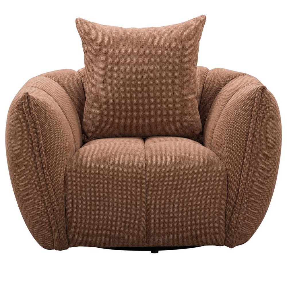 Giovanni Swivel Fabric Armchair - Copper