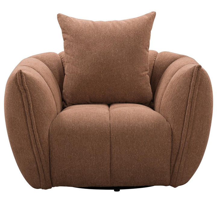 Giovanni Swivel Fabric Armchair - Copper