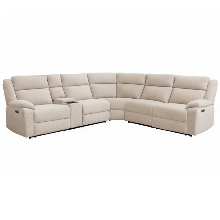 Glebe Corner Modular Fabric Recliner Sofa - Sand