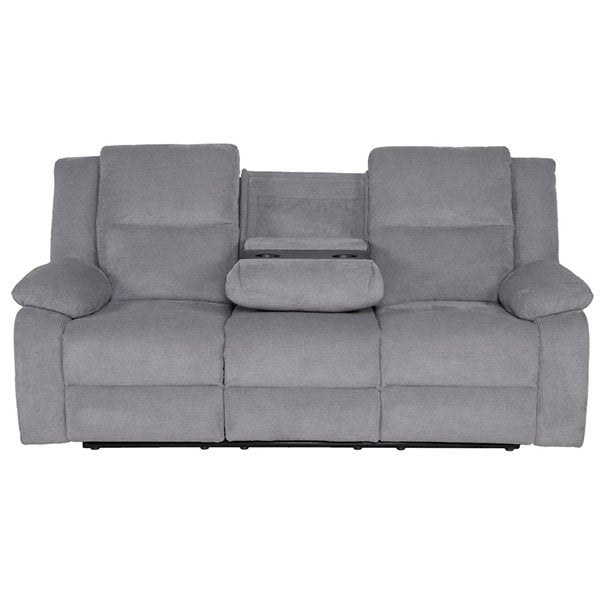 Glenbawn 3 Seater Fabric Recliner Sofa - Mid Grey