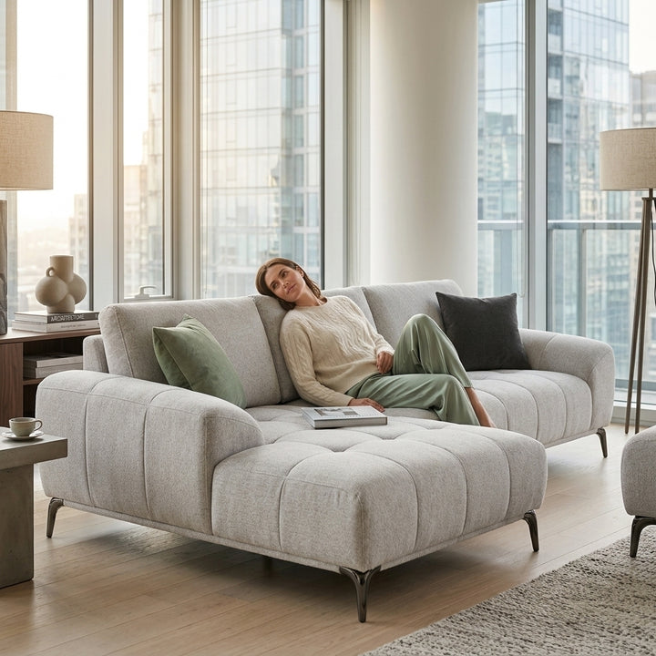 Goulburn Fabric Sofa with LHF Chaise
