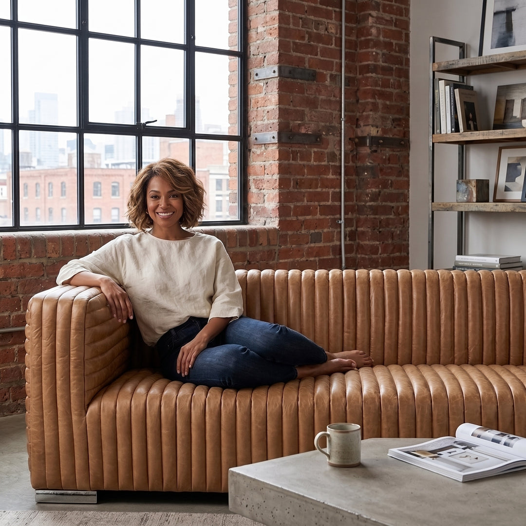 Gravenhurst 3 Seater Sofa - Tan Eco Leather