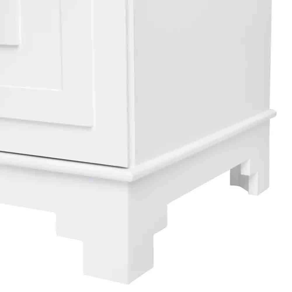 Greek Key Bedside Table - White