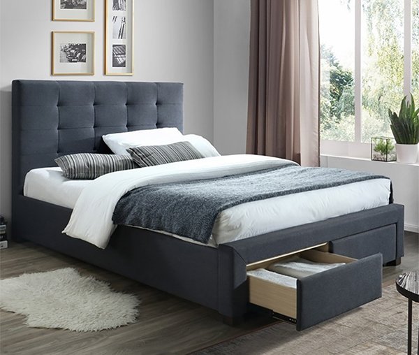 Grey Madison Bed with Storage - Double