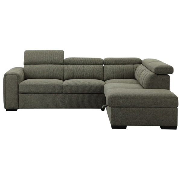 Gundary Corner Sofa Bed with RHF Storage - Green