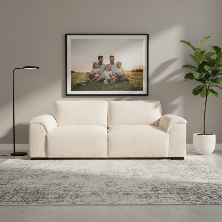 Guyra 2 Seater Fabric Sofa - Light Beige