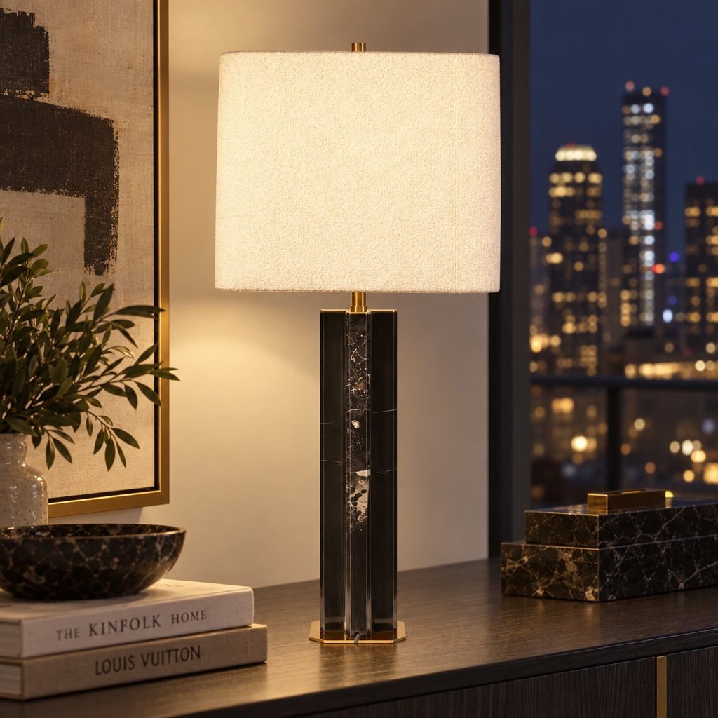 Gwen Stone Table Lamp - Onyx