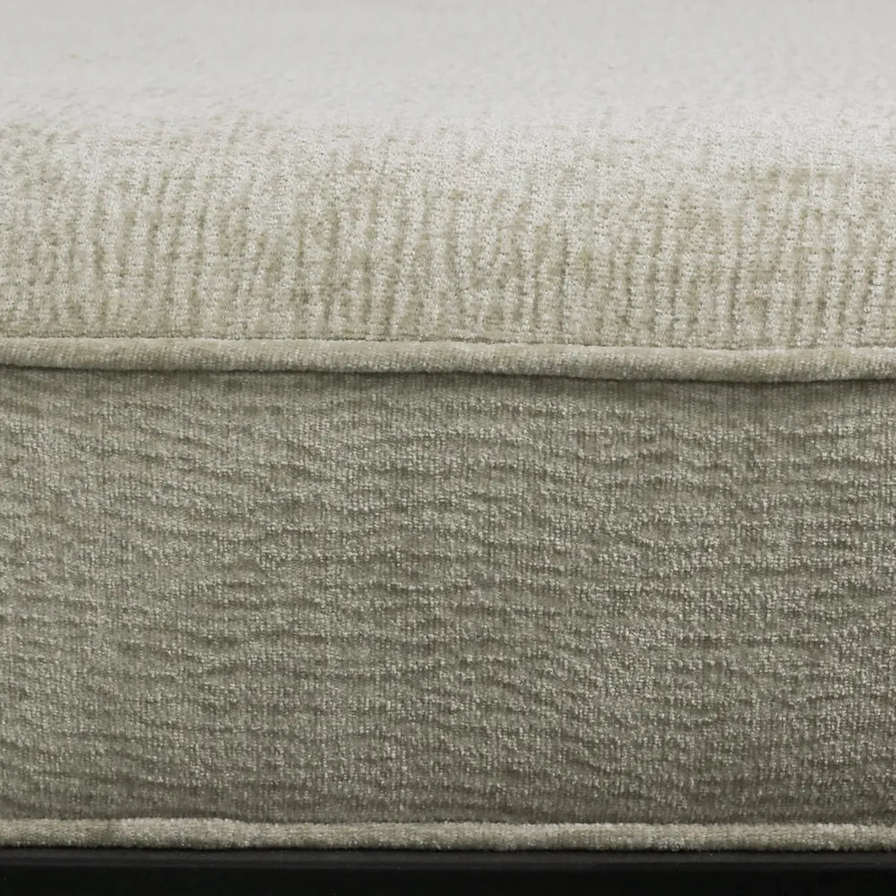 Hacienda Black Iron Bench Ottoman - Wheat