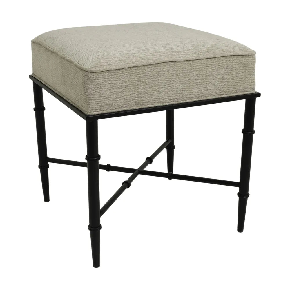 Hacienda Black Iron Stool - Wheat