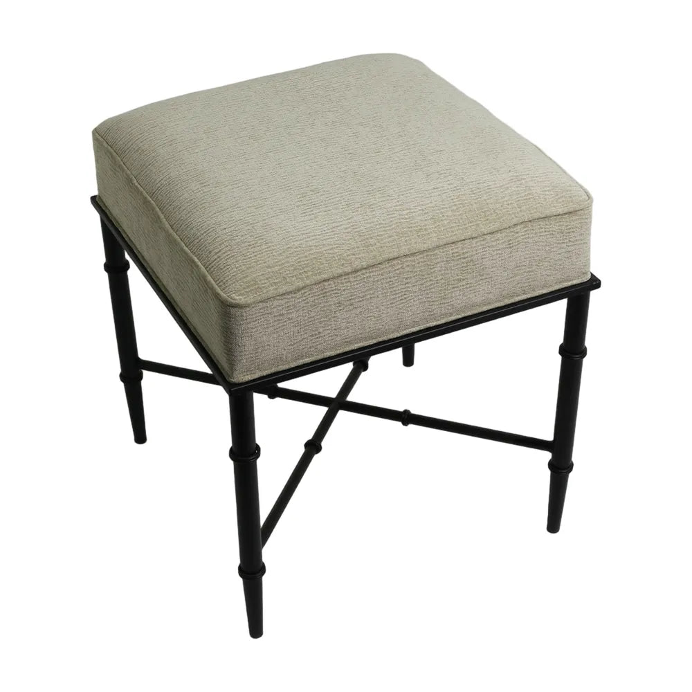 Hacienda Black Iron Stool - Wheat