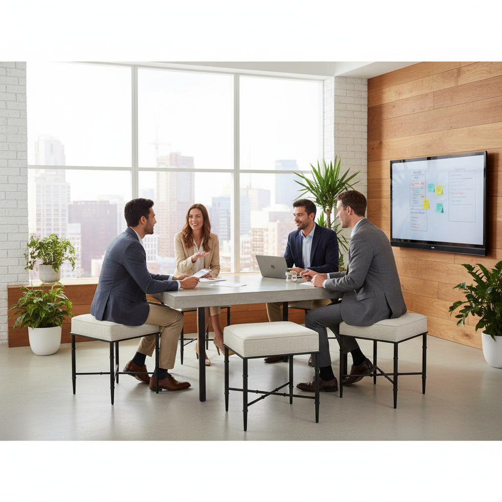 Hacienda Black Iron Stool - Wheat