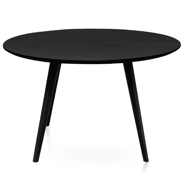 Halo 1.2m Wooden Round Dining Table - Full Black