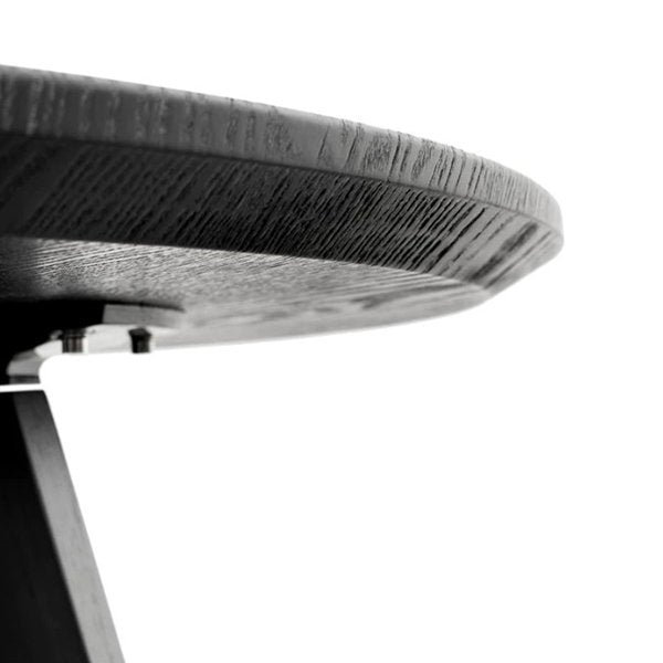 Halo 100cm Veneer Top Round Dining Table - Full Black