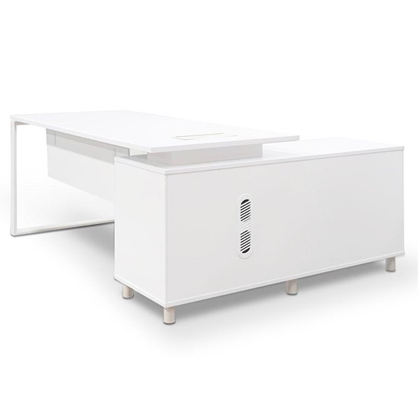 Halo 180cm Executive Office Desk Left Return - White