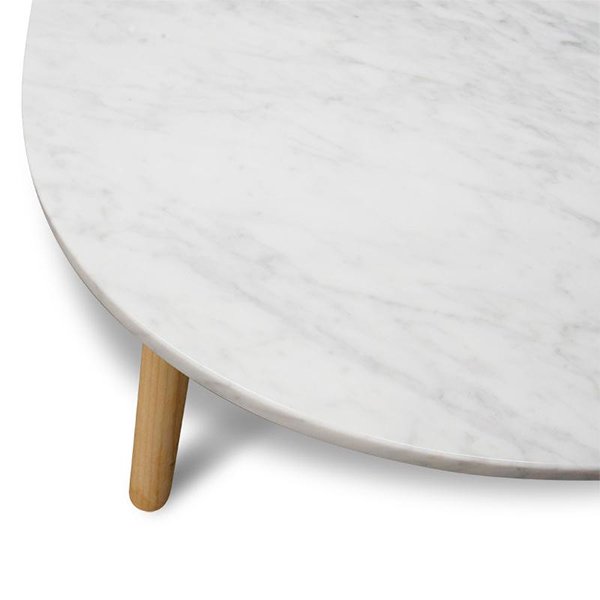 Hamilton 110cm Oval Marble Coffee Table - Natural Base