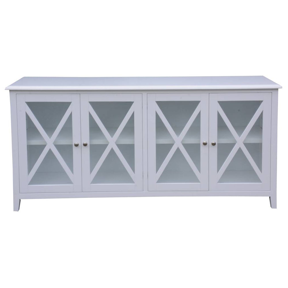 Hampton White Glass Door Timber Buffet