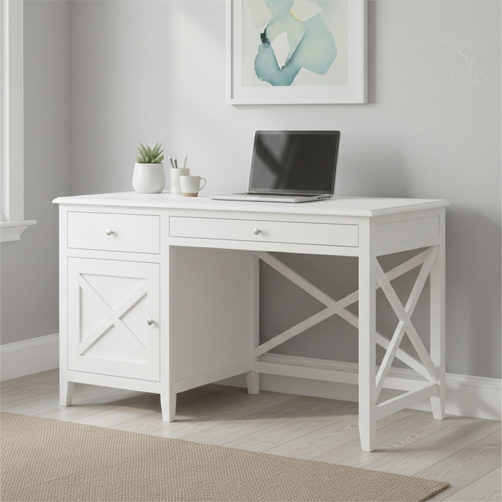 Hampton White Large Timber Student Desk