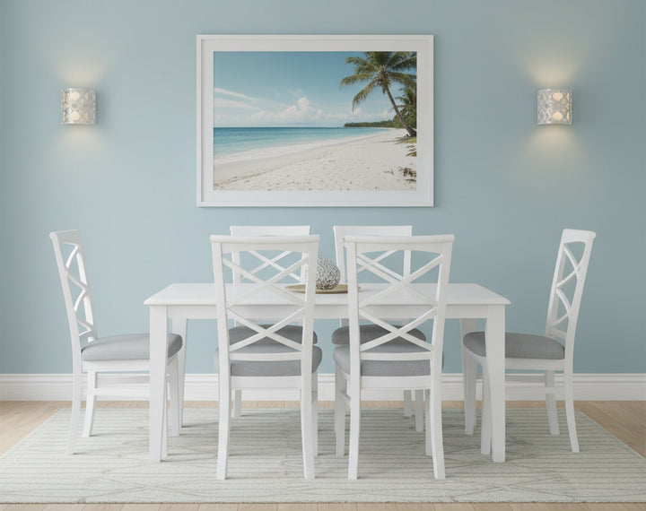 Hampton White Timber 7 Piece Dining Setting