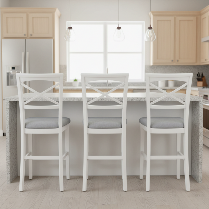 Hampton White Timber Bar Stool