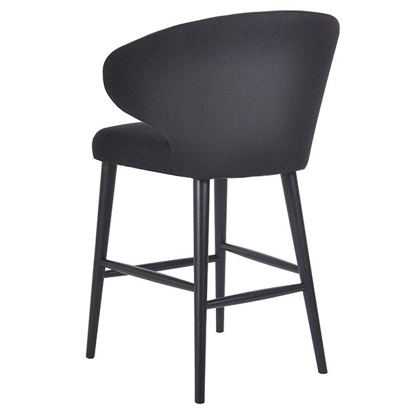 Harlow Black Kitchen Stool - Black Linen