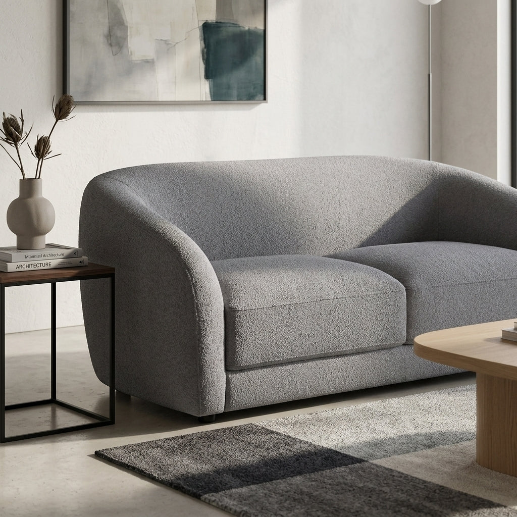Harper Fabric 2 Seater Sofa - Dark Grey