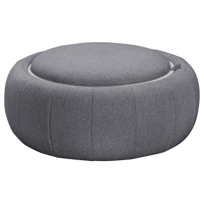 Harper Fabric Round Ottoman - Dark Grey