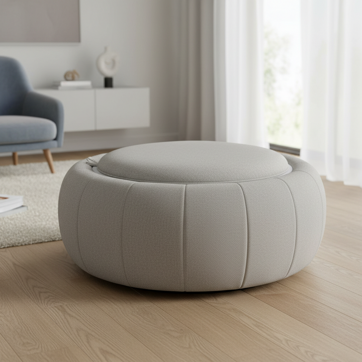 Harper Fabric Round Ottoman