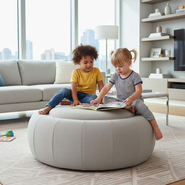 Harper Fabric Round Ottoman