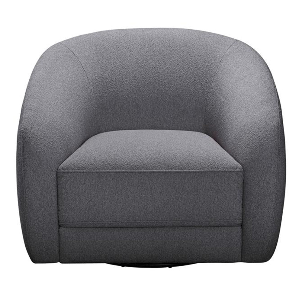 Harper Swivel Fabric Armchair - Dark Grey