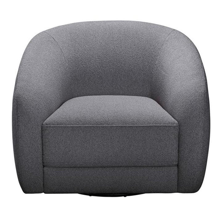 Harper Swivel Fabric Armchair - Dark Grey