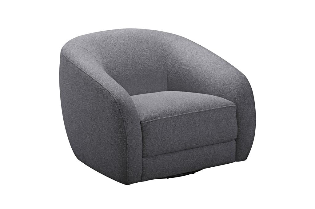 Harper Swivel Fabric Armchair - Dark Grey
