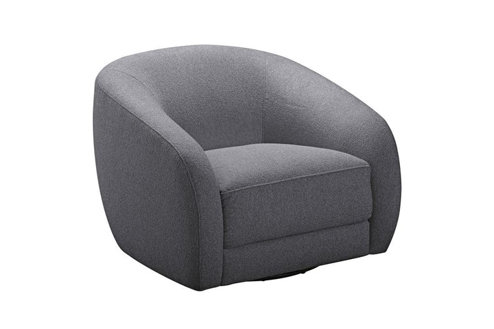 Harper Swivel Fabric Armchair - Dark Grey