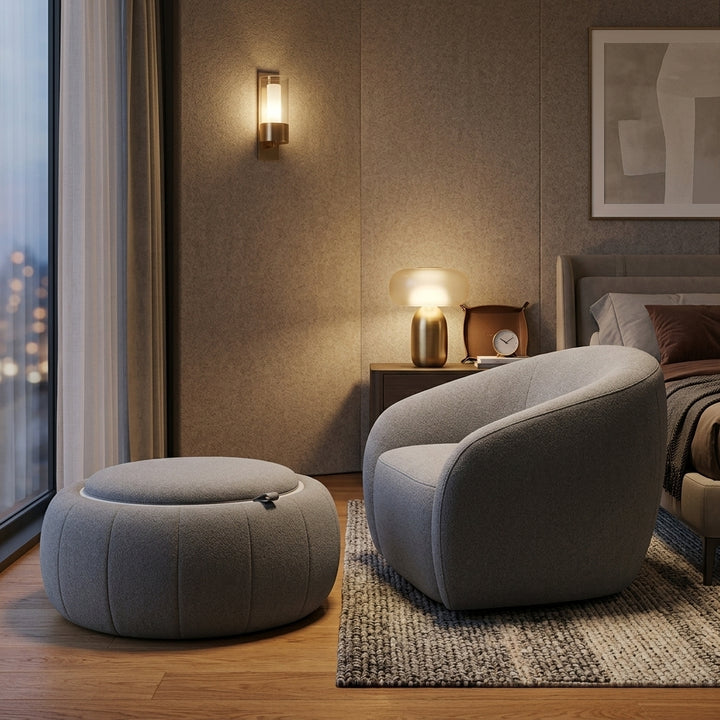 Harper Swivel Fabric Armchair - Dark Grey