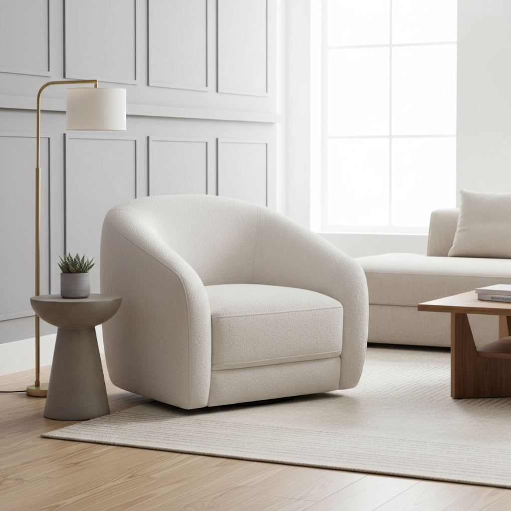 Harper Swivel Fabric Armchair